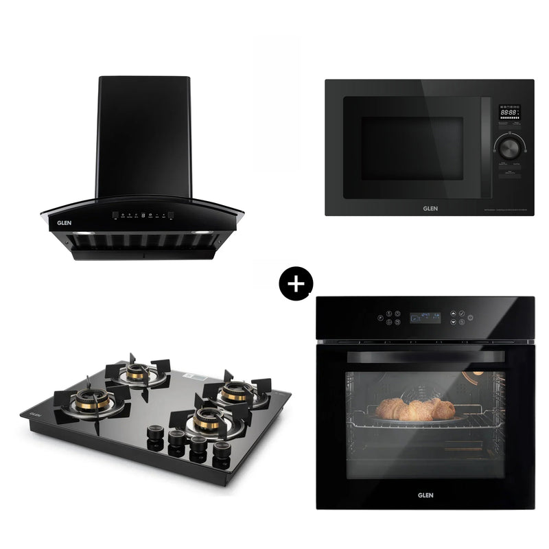 Built-In-Oven (BO-652MRT) + Built-in-Microwave 25L (MO-674CONBL) + Built In HobTop (BH1064ROHTTDB) + Cooker Hood 6069 HSR BL BLDCAC 60cm (CH6069HSRDCAC60)