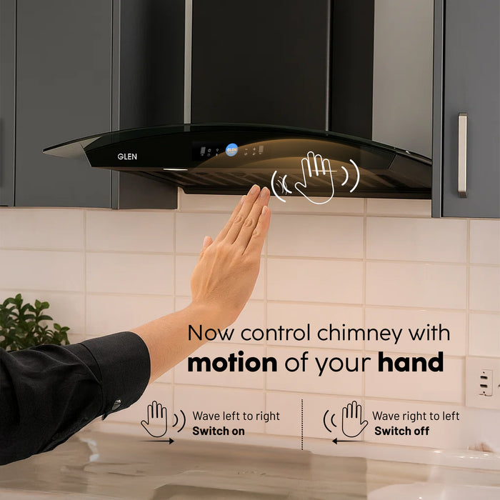 Auto Clean Chimney with LCD Display, Heat Sensors and BLDC Motor 1600 m³/h - 60/76/90cm (CH6061LCDDCAC)