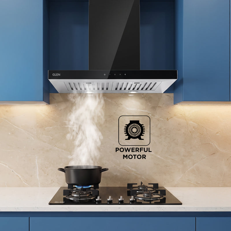 Designer Kitchen Chimney with Touch Control Baffle filters 60cm 1000 m3/h - (6056 SX TS)