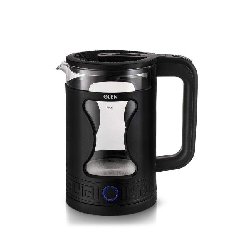Electric Glass Kettle 1.5 Litre with 360° Rotational Base, Auto Shut-off, 1500 W (SA9003BL)