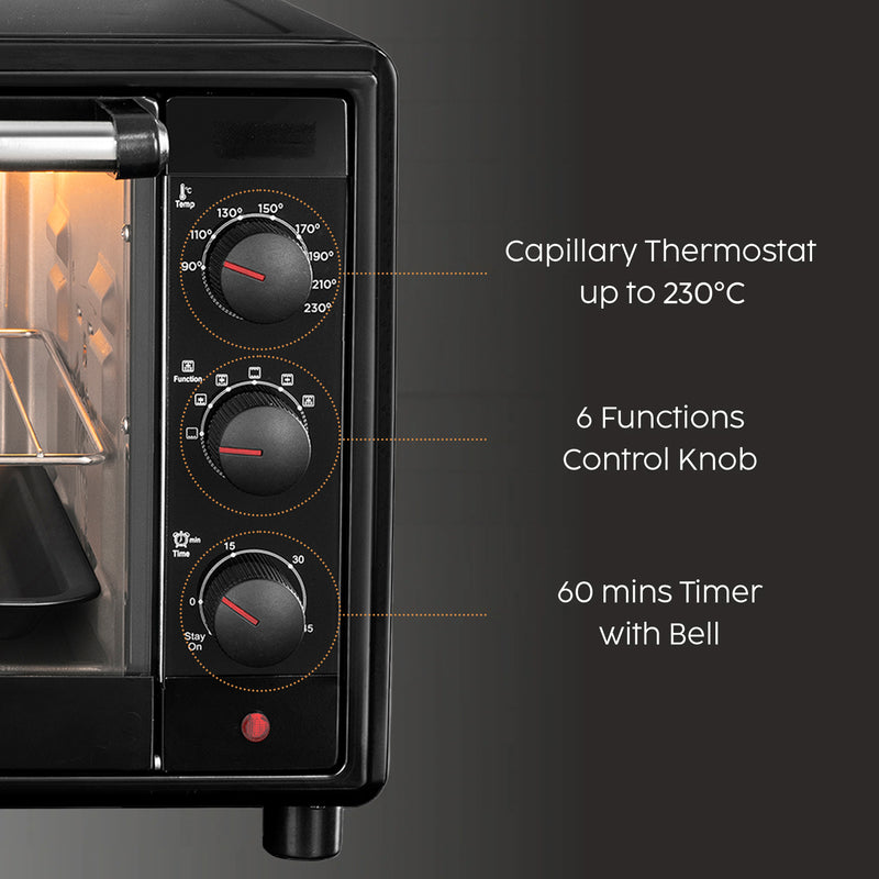 Oven Toaster Griller (OTG) -35 Litres, Motorized Rotisserie, Convection Fan, 2100W - Black (SA5035BLRC)