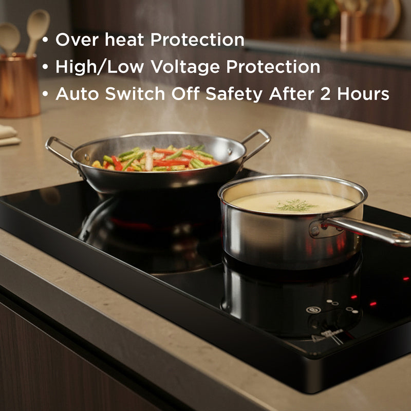 2 Zone Induction Hob Top 9 Power Levels with Touch Control & Timer Function (BH1015HTIC2Z)
