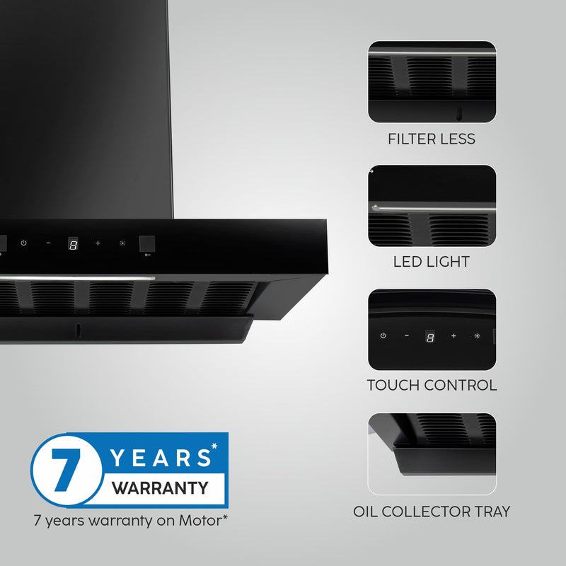 Powerful features of Auto Clean Filter less Kitchen Chimney