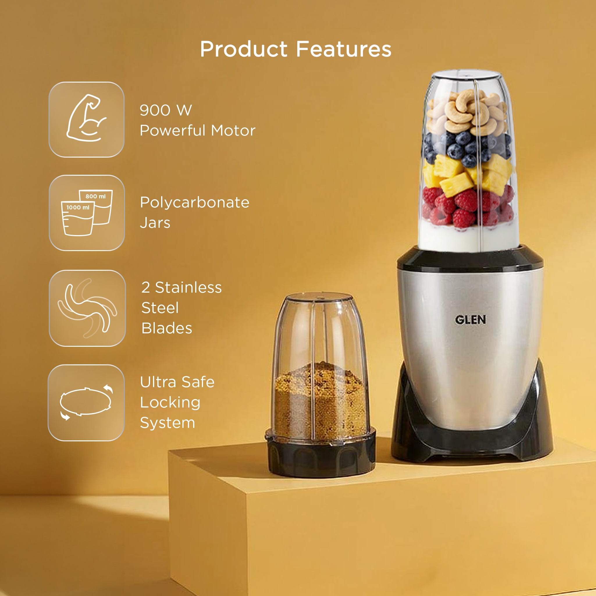 Buy Glen 4048 Nutri Blender Mixer Grinder 900W — Glen Appliances