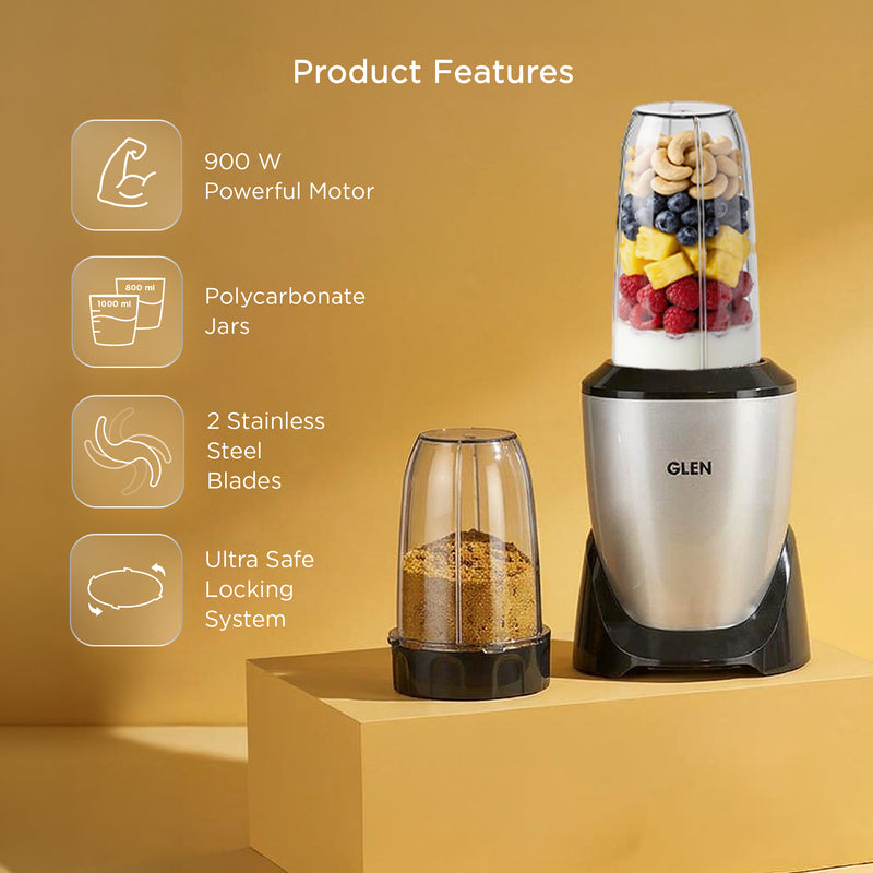 Nutri Blender Mixer Grinder 900W | 2 Unbreakable Jars (1000ml + 800ml) | Dual SS Blades | Smoothie Maker / Mixer / Grinder - SA4048UT