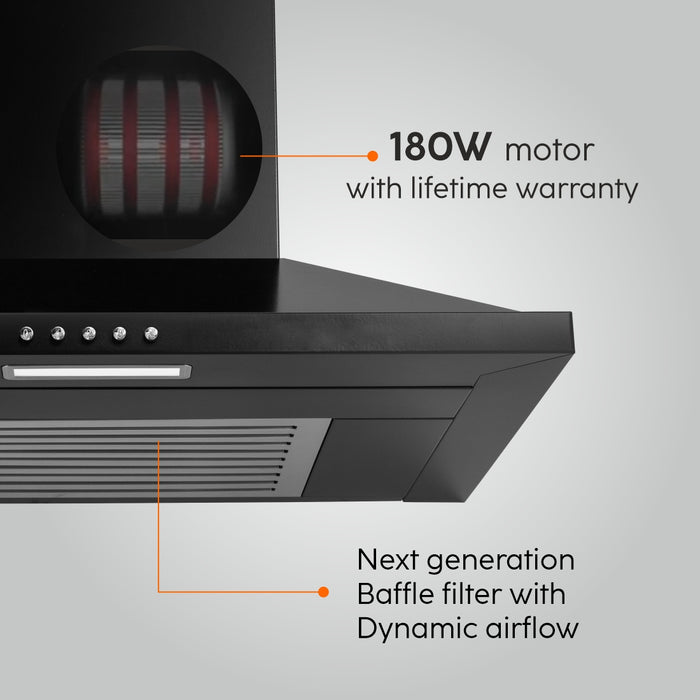  Pyramid Shaped Electric Kitchen Chimney, with baffle filter and lifetime warranty of 180 watt motor