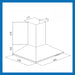 Pyramid shaped Electric Kitchen Chimney dimensions