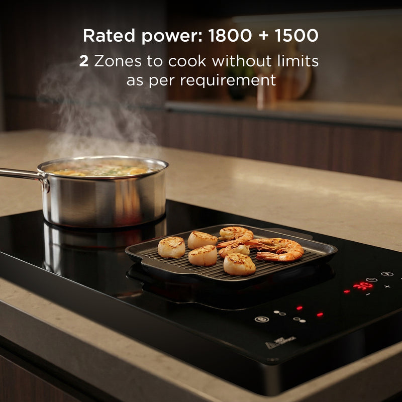 2 Zone Induction Hob Top 9 Power Levels with Touch Control & Timer Function (BH1015HTIC2Z)