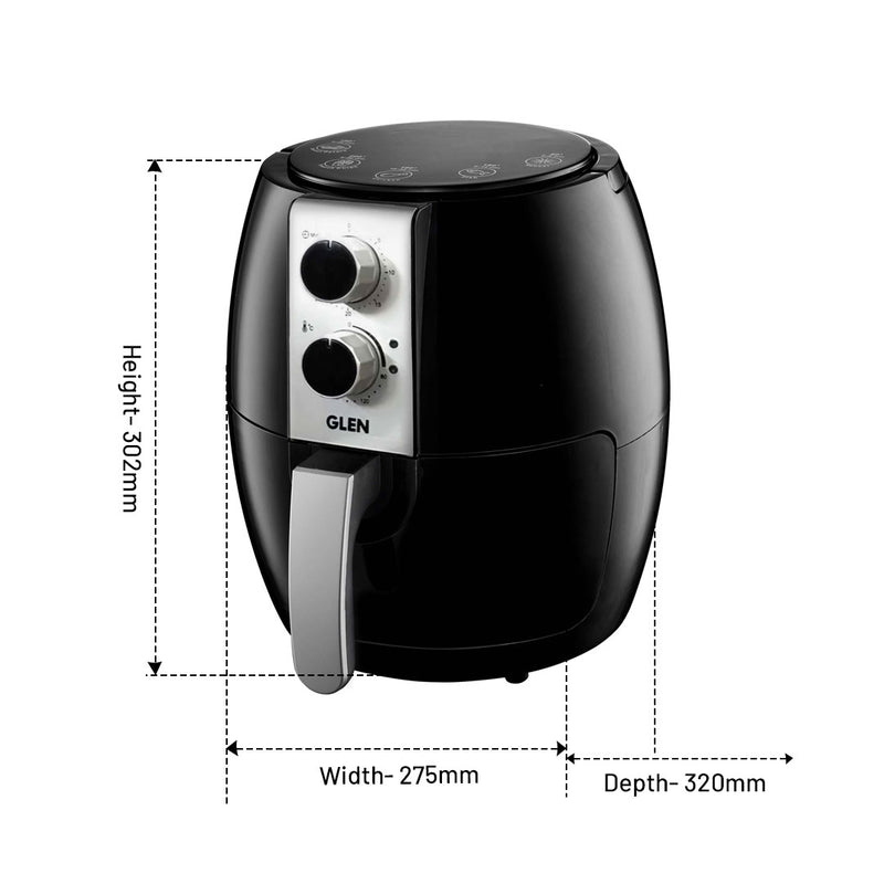 Electric Rapid Fryer 3.8 Litres, 1350W, Temperature Control, Removable Frying Basket - Black 3049