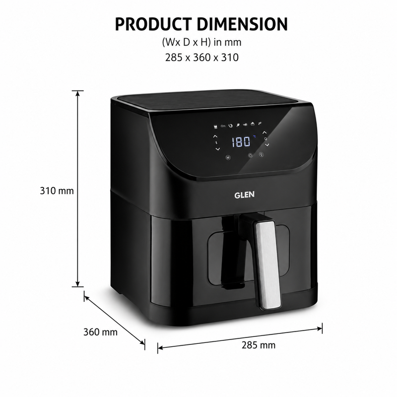 Digital Air Fryer, 6.0 Litre Capacity, 7 Pre Set Functions, Time and Temperature Control, 1500W - (SA3045DIGI)
