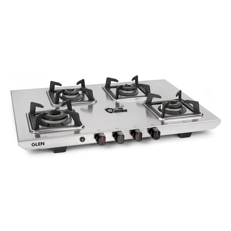 4 Burner Ultra Tuff Stainless Steel Gas Stove with High Efficiency Forged Brass Burners - Manual/Auto Ignition (CT1054UTDTSS)