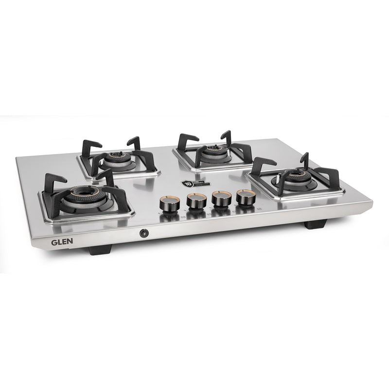 4 Burner Ultra Tuff Stainless Steel Gas Stove with High Efficiency Forged Brass Burners, Top Knobs - Manual/Auto Ignition (CT1054UTTNDTSS)