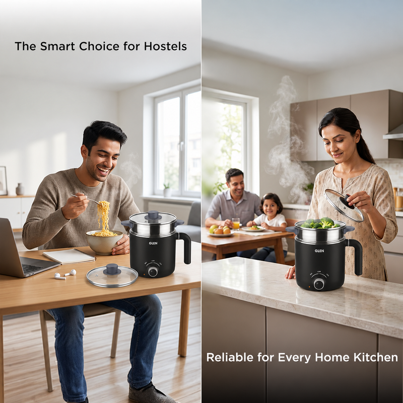 Multi Cook Kettle 1.5 Litre with Stainless Steel Steamer, 600W (SA-9015MCK)