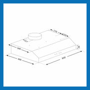 Straight Line Kitchen Chimney dimansions