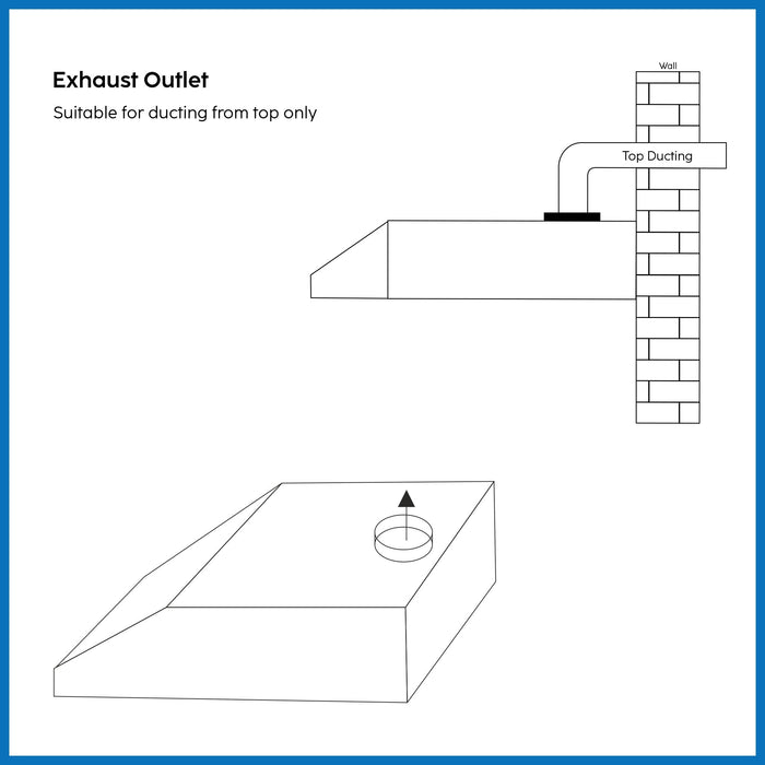 Straight Line Kitchen Chimney suitable for top ducting only