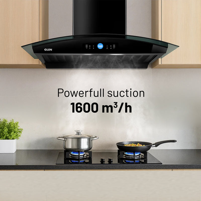 Auto Clean Chimney with LCD Display, Heat Sensors and BLDC Motor 1600 m³/h - 60/76/90cm (CH6061LCDDCAC)