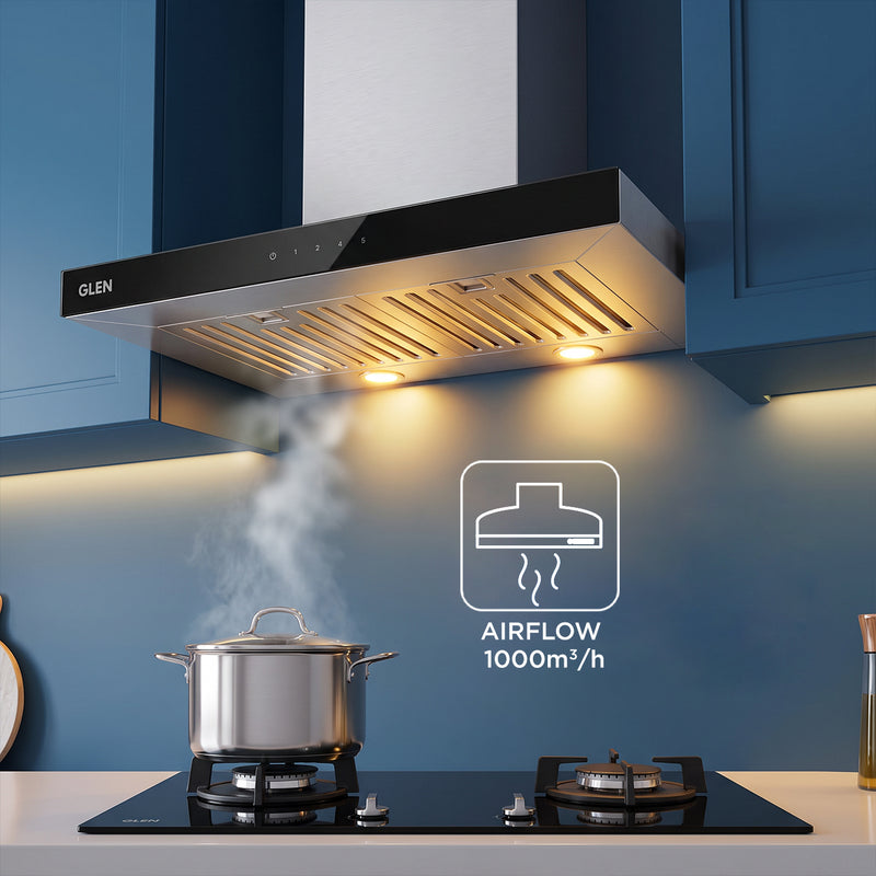 Designer Kitchen Chimney with Touch Control Baffle filters 60cm 1000 m3/h - (6056 SX TS)