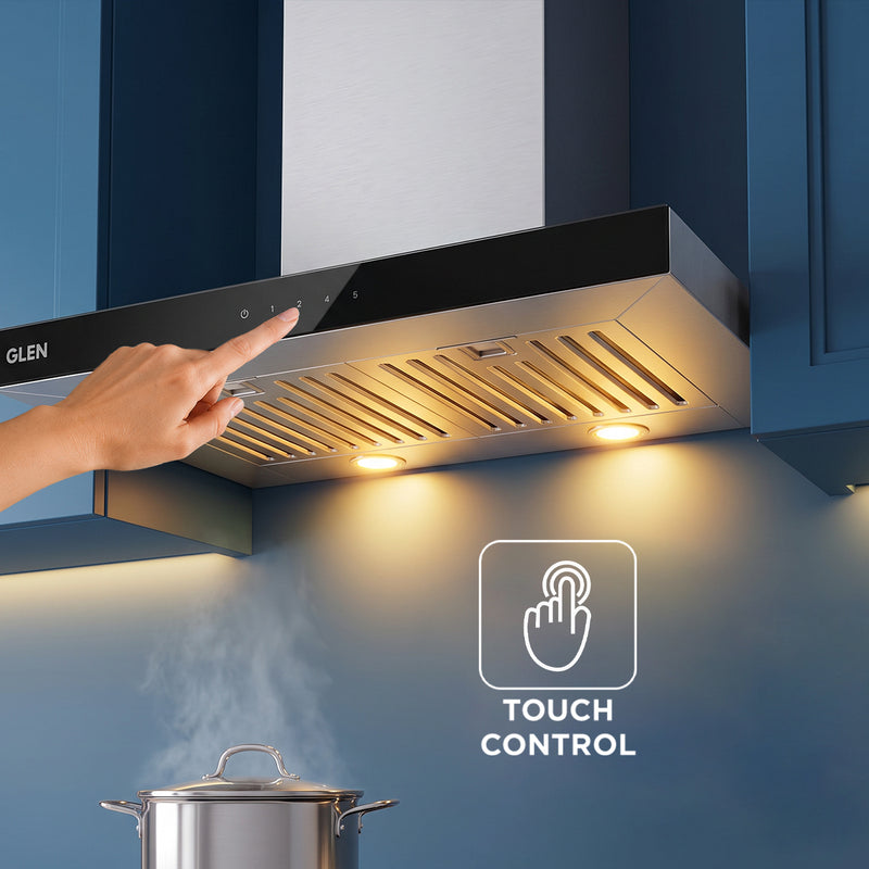 Designer Kitchen Chimney with Touch Control Baffle filters 60cm 1000 m3/h - (6056 SX TS)