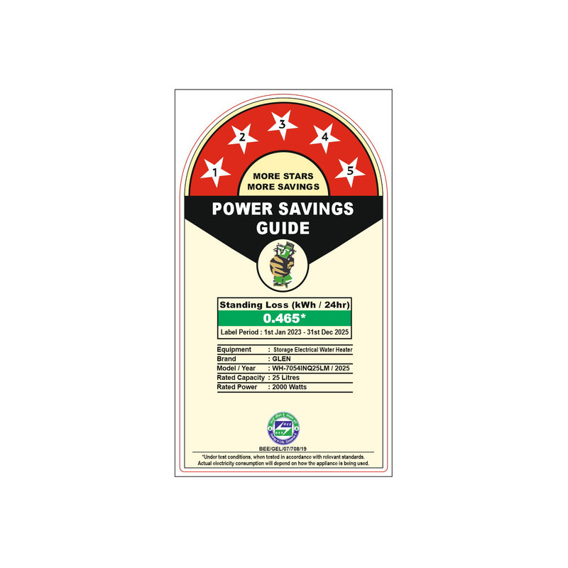 Water Heater 2000W 8 Bar Pressure Glasslined Element and Tank, Temperature control (7054 IN) - 10L/15L/25L