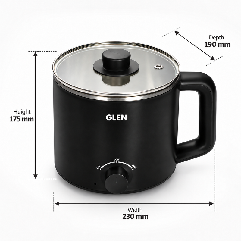 Multi Cook Electric Kettle 1.5 Litre Cook & Boil 600W- Silver and Black (9016 EX)