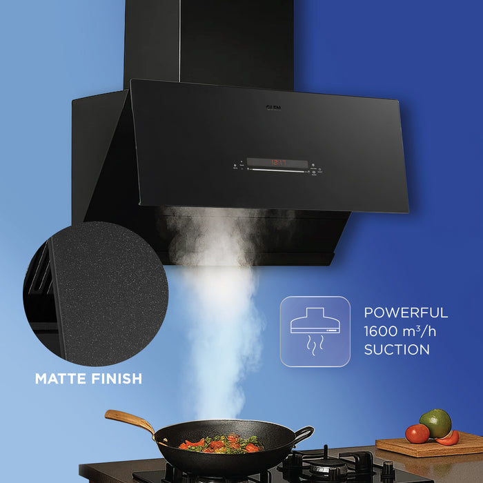 Auto Clean Matt Glass Filterless Chimney with Inverter Technology, BLDC Motor 60/75/90cm 1600 m3/h - (CH6074MGAC)