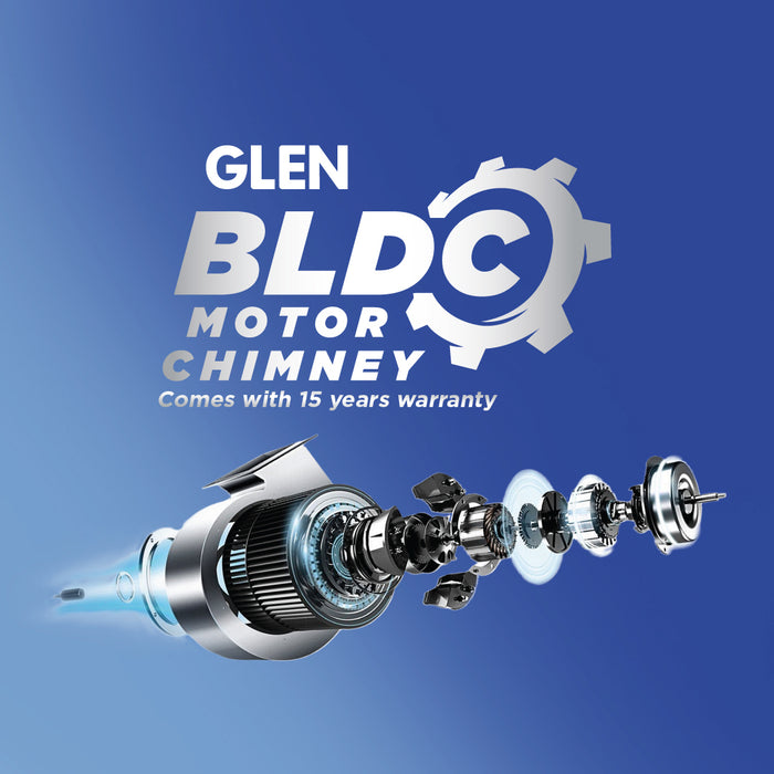Auto Clean Matt Glass Filterless Chimney with Inverter Technology, BLDC Motor 60/75/90cm 1600 m3/h - (CH6074MGAC)