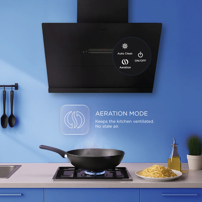 Auto Clean Matt Glass Filterless Chimney with Inverter Technology, BLDC Motor 60/75/90cm 1600 m3/h - (CH6074MGAC)