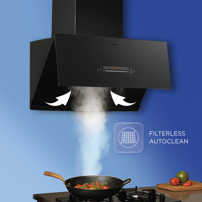 Auto Clean Matt Glass Filterless Chimney with Inverter Technology, BLDC Motor 60/75/90cm 1600 m3/h - (CH6074MGAC)