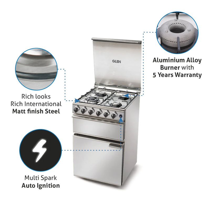 Cooking Range Stainless Steel Gas Grill, Gas Oven 1 Triple Ring, 3 Alloy Burners Auto Ignition  (2012PLTRAI)