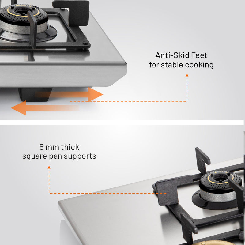 3 Burner Ultra Tuff Stainless Steel PNG Gas Stove with Forged Brass Burner (CT1053UTSSPN)