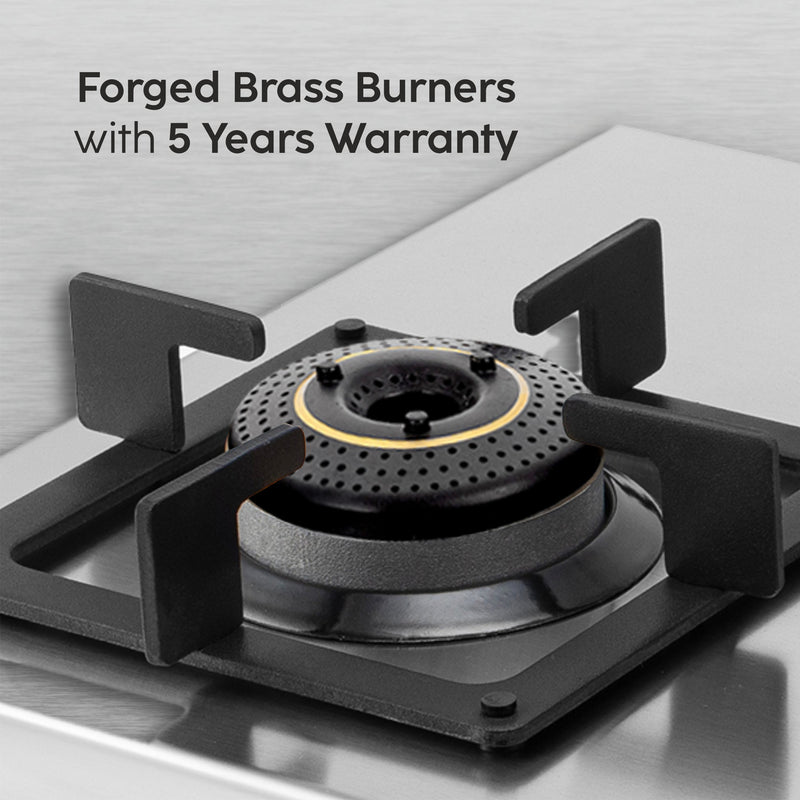 2 Burner Ultra Tuff Stainless Steel Gas Stove with Forged Brass Burner - Manual/Auto Ignition (CT1052UTSS)