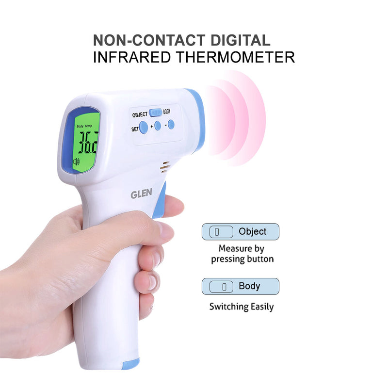 Non-Contact Digital Infrared Thermometer with Digital Display -Blue & White (6041)