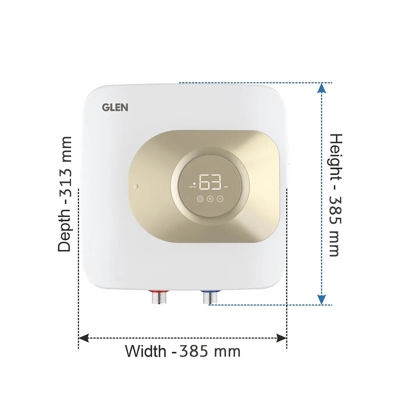 Water Heater Digital Controls with Remote 15 Litre 2000W 8 Bar Pressure Glasslined Tank (7055)