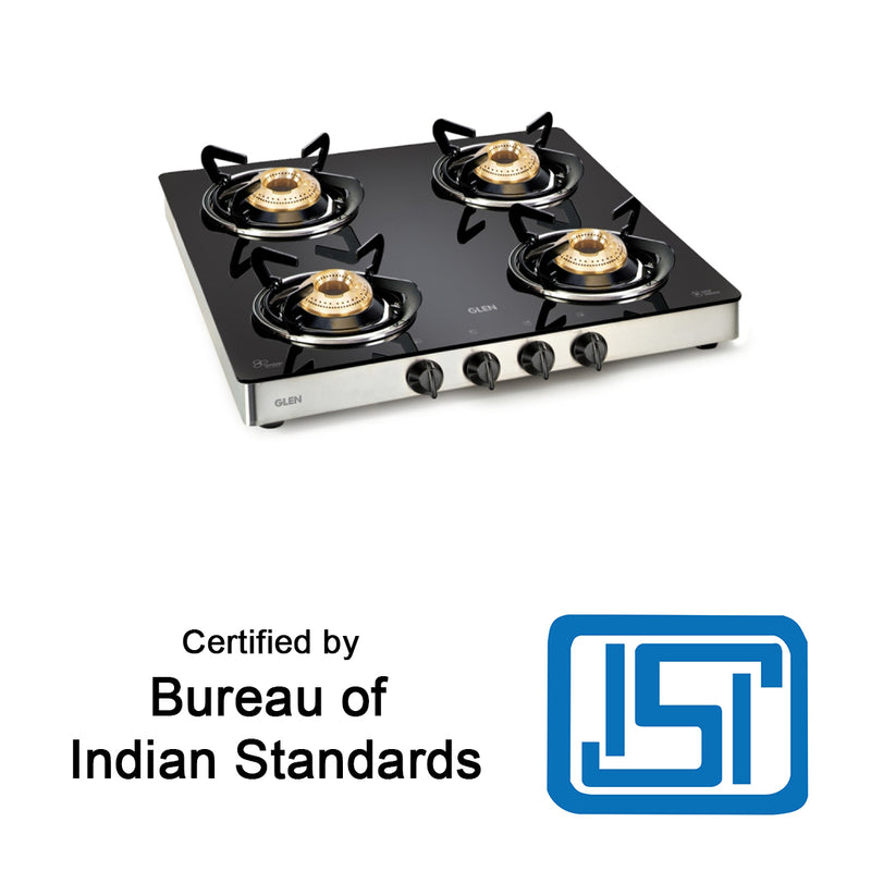Glen 4 Burner Glass LPG Stove (CT1043GTEXBB)