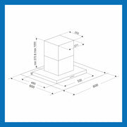 Island Glass Kitchen Chimney with 1250m3/h powerful suction