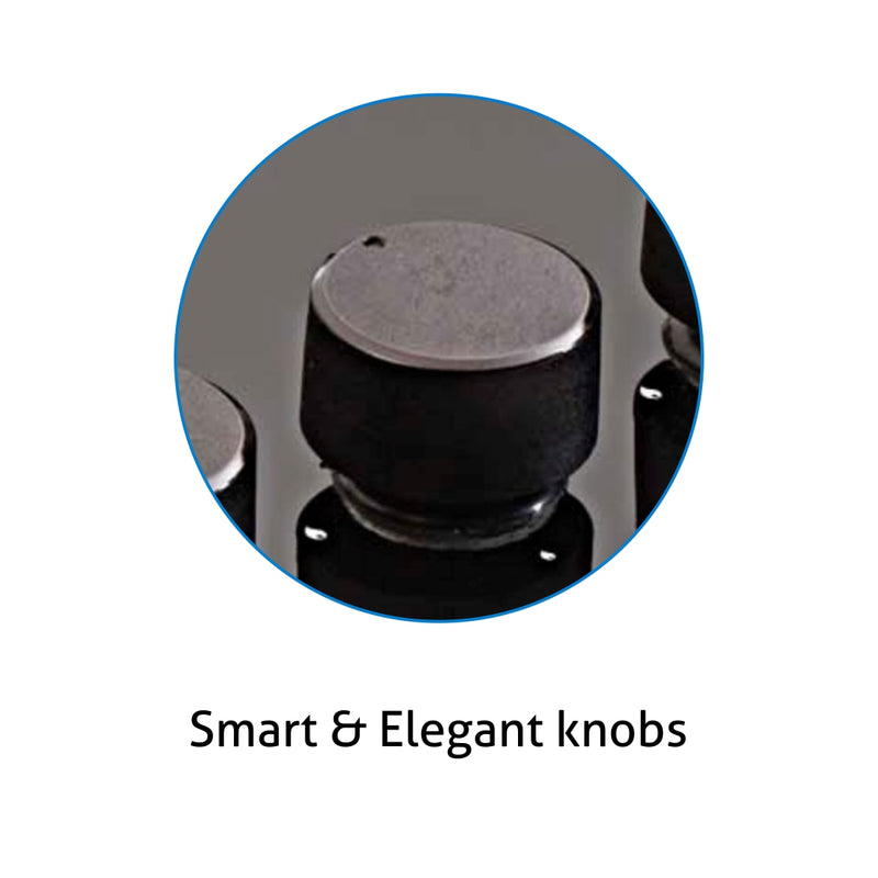 4 Burner Built-in Glass Gas Hob Triple Ring Burner Double Ring Forged Brass Burner Auto Ignition (1094 SQDBTR)