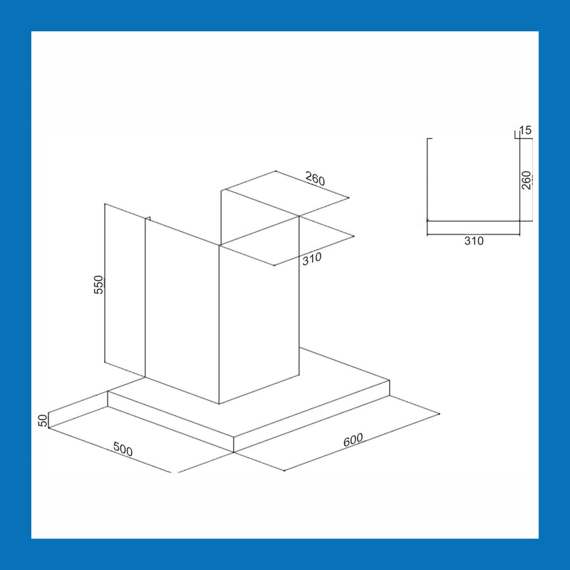 Designer Kitchen Chimney with Touch Control Baffle filters 60cm 1000 m3/h - (6056 SX TS)