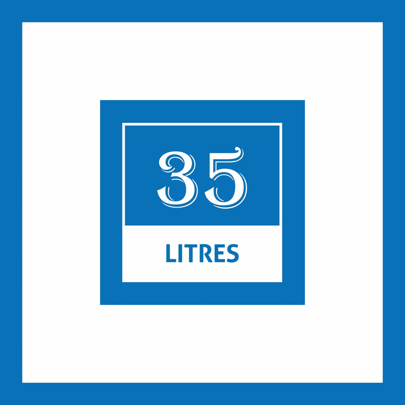 Water Heater 35 Litre 2000W 8 Bar Pressure Glasslined Element and Tank, Temperature control (7056)