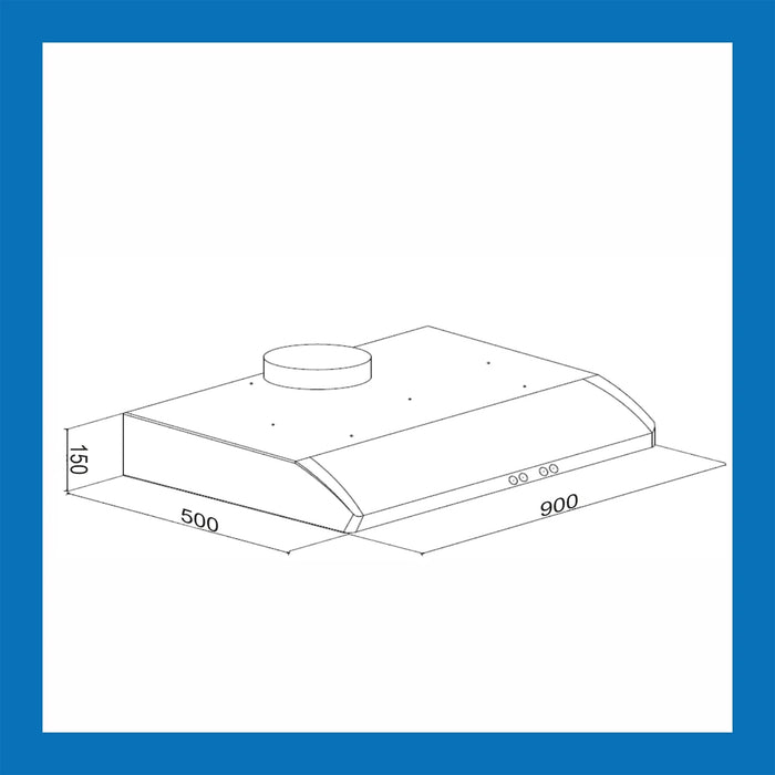 Straight Line Kitchen Chimney Push Button Baffle filters 90cm 1000 m³/h - Black (6014)