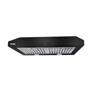 Front-view of Black Straight Line Kitchen Chimney