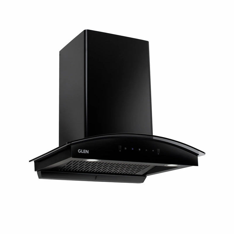 Auto Clean Chimney Curved Glass Filter-less with Motion Sensor, 1400 m³/h - 60/76/90cm (6068 BL MS AC)