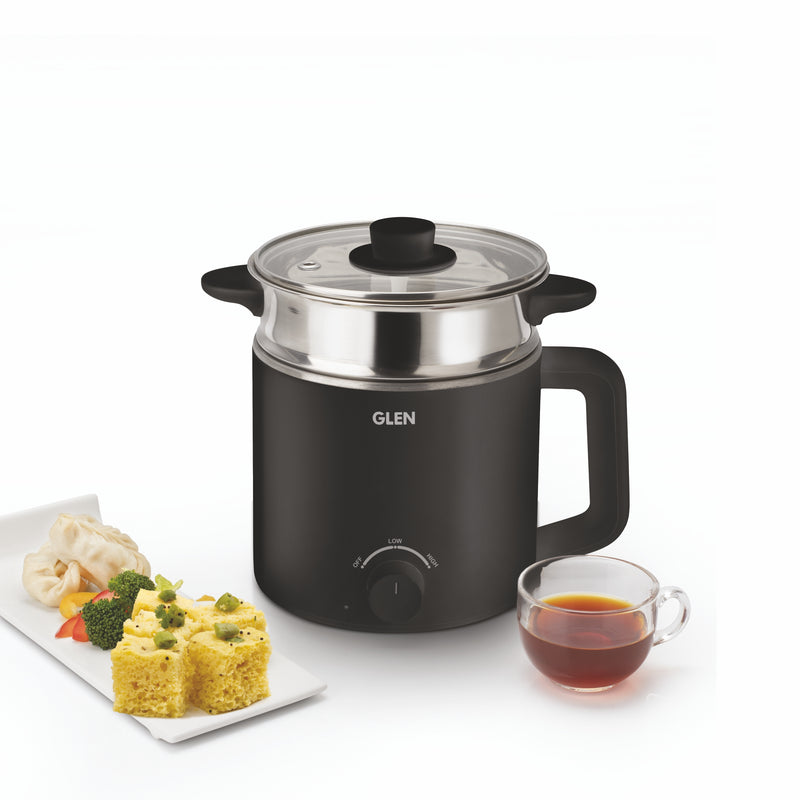 Multi Cook Electric Kettle, 1.5 Litre Steam, Cook & Boil 600W- Silver and Black (9016)