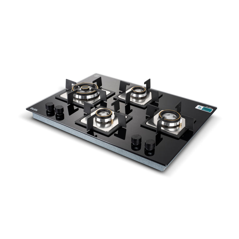4 Burner Glass Gas Hob Top Triple Ring Burner Double Ring Forged Brass Burner Auto Ignition (1074XSQHTTR70)
