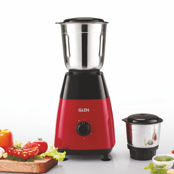 Mixer Grinder 500W with 2 Stainless Steel Grinder and Chutney Jars - Red (4023)