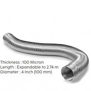 Duct pipe dimensions for chimney installation