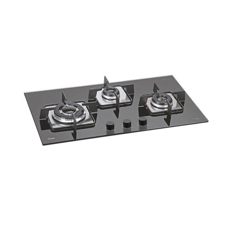 3 Burner Built in Glass Hob Triple Ring Burner Italian Double Ring Burner Auto Ignition (1073 SQ IN TR)