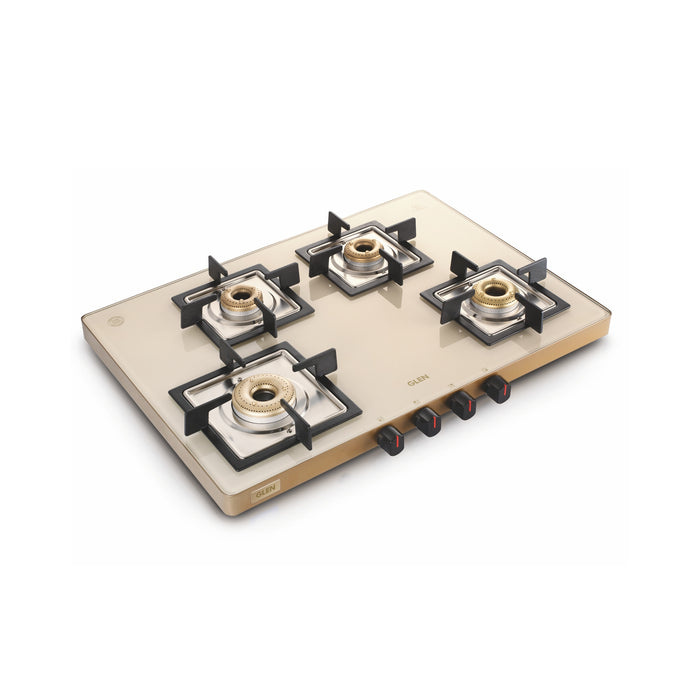 Front view of 4 burner ultraslim glass gas stove