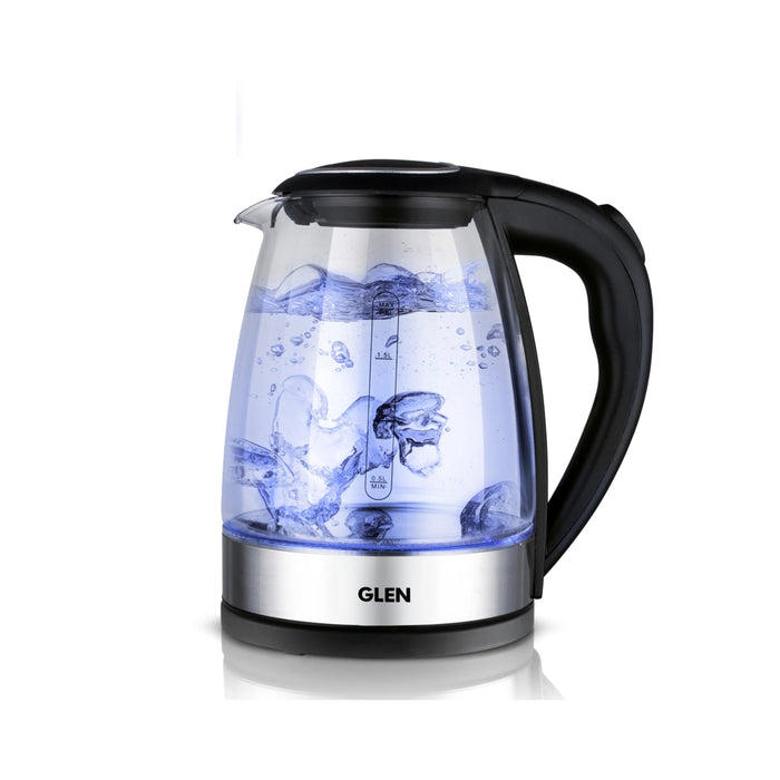 Electric Glass Kettle 1.8 Litre with 360° Rotational Base, Auto Shut-off, 2000 W - White (9012)
