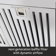 Island Glass Kitchen Chimney with baffle filter