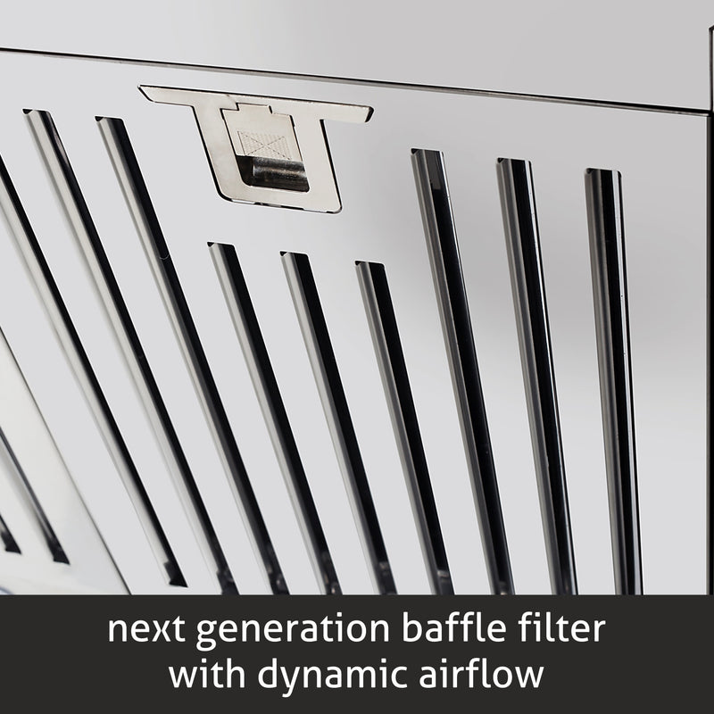 Island Glass Kitchen Chimney with baffle filter